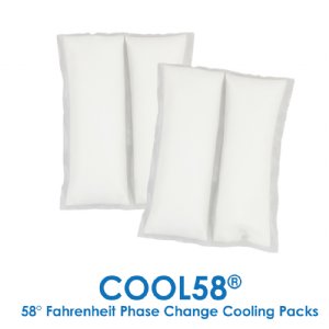 Two Cool58 4.5 x 6 inch phase change cooling packs