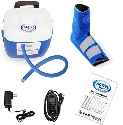 Active Ice cold water cyrotherapy machine is show with its contents 