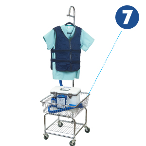 A circulatory fitted and adjustable vest are shown by themselves against a white background the number one is at the top left of the picture