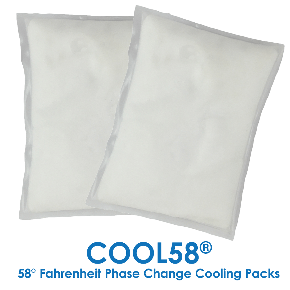 Two Cool58 4.5 x 6 inch phase change cooling packs