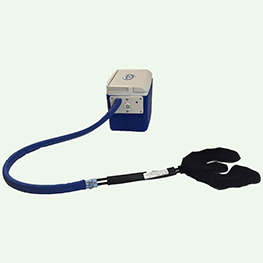 Active Ice therapy system cooler with hose connecting to circulating water u-shaped bladder