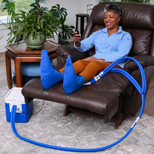 Active Ice cold water cyrotherapy machine is shown with its contents 