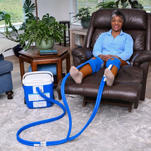 Active Ice cold water cyrotherapy machine is show with its contents 