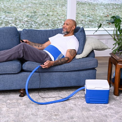 Active Ice cold water cyrotherapy machine is show with its contents 
