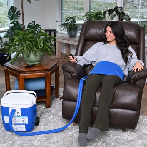Active Ice cold water cyrotherapy machine is show with its contents