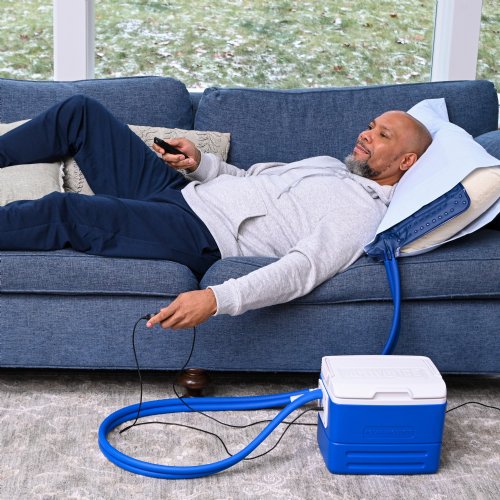 Active Ice cold water cyrotherapy machine is show with its contents 