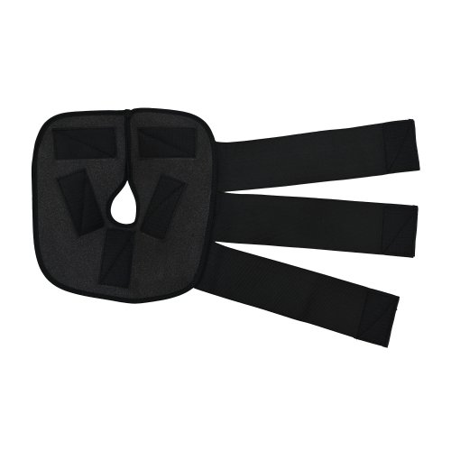 An Active Ice3.0 Universal Cold Therapy Bladder is facing cold water circulating side up within an Elbow Compression Wrap