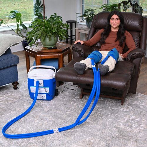 Active Ice cold water cyrotherapy machine is shown with its contents 