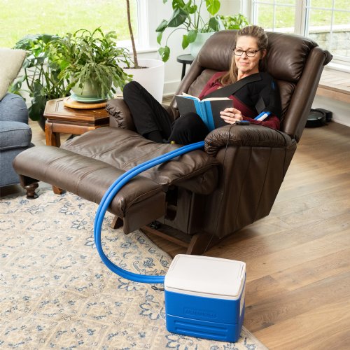 Active Ice cold water cyrotherapy machine is show with its contents 