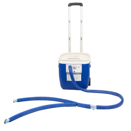 Active Ice 3.0 Double Cold Therapy system blue 15 Quart Cooler by itself against a white background