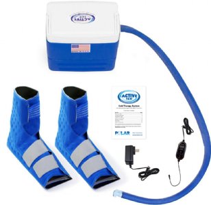 Polar Products Active Ice® 3.0 Double Foot & Ankle Pad Cold Therapy System with Programmable Digital Timer, 9 Quart Cooling Reservoir