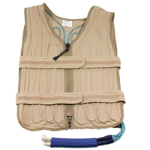 Khaki Cool Flow adjustable circulating cold water cooling vest with 1 foot of insulated tubing