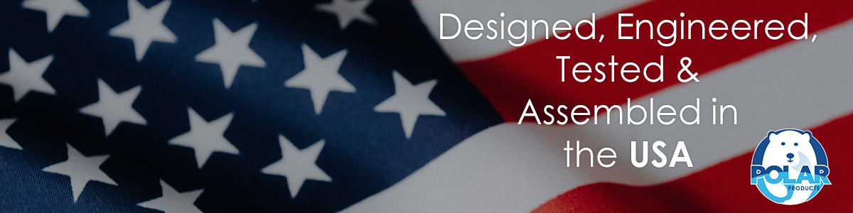 american flag text saying designed and engineered
