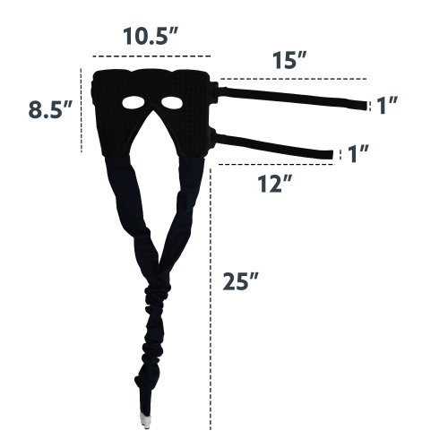 The Active Ice3.0 Cold Water Therapy Face Bladder Exterior Velcro Compatible side is shown, two straps come out of the bladder there is an opening for the eyes and nose