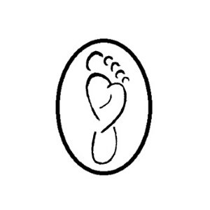 Footprint with a circle around it logo