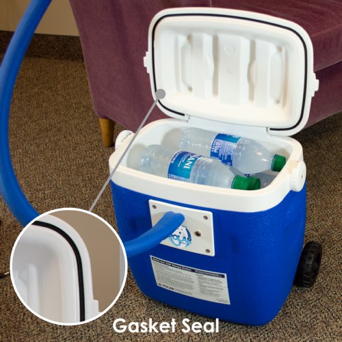 Active Ice 3.0 Blanket Cold Therapy system with blue 15 Quart Cooler by itself against a white background