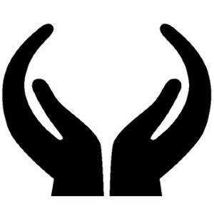 Two cupped hands logo