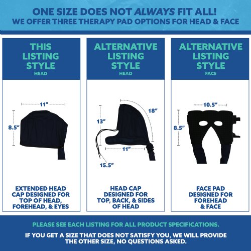 A Mannequin head is wearing an Active Ice3.0 Extended Circulating Cold Water Therapy Headcap in the background a 9 Quart reservoir is visible