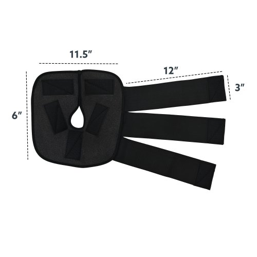 An Active Ice3.0 Universal Cold Therapy Bladder is facing cold water circulating side up within an Elbow Compression Wrap