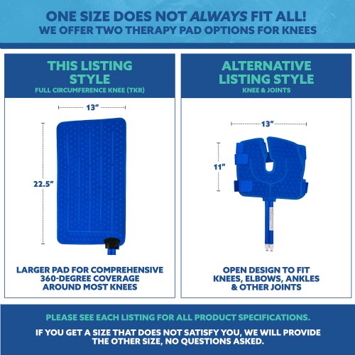 an active ice cold water therapy system full coverage knee displayed to show its contents 