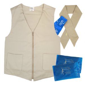 Kool Max® Men's Fashion Kit with Vest, Neck Wrap, Extra Packs