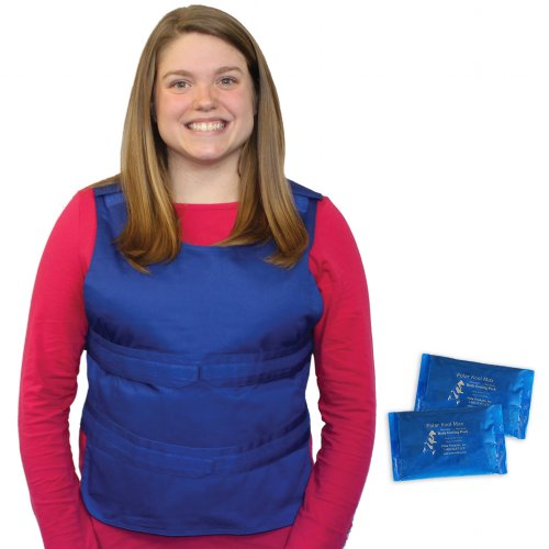 Adjustable "One Size Fits Most" Poncho Cooling Vest with (10) 4.5" x 6" Kool Max® Packs