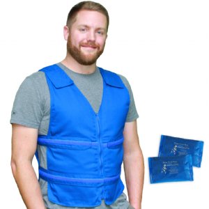 Adjustable Zipper Cooling Vest with (5-12) 4.5" x 6" Kool Max® Packs