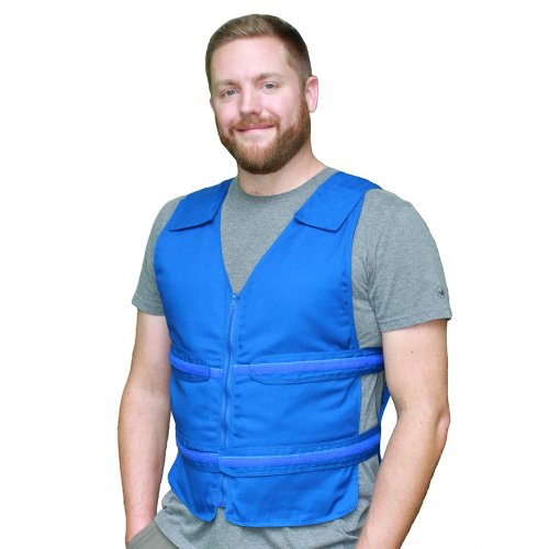 Adjustable Zipper Cooling Vest with (5-12) 4.5" x 6" Cool58® Phase Change Packs