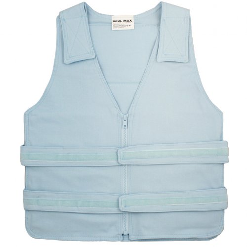 Adjustable Zipper Cooling Vest with (5-12) 4.5" x 6" Cool58® Phase Change Packs