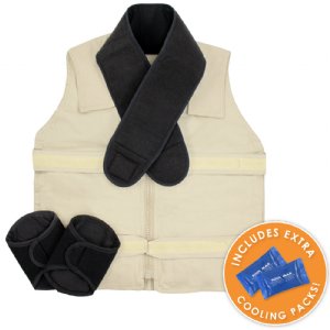 Kool Max® Zipper Vest System with Vest, Neck Wrap, Wrist Wraps, Extra Packs