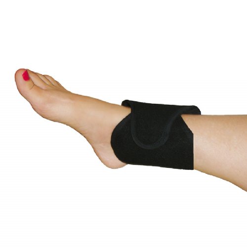 a moist heat therapy ankle wrap on the ankle
