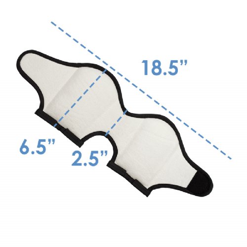 a moist heat ankle therapy wrap by itself with its dimensions