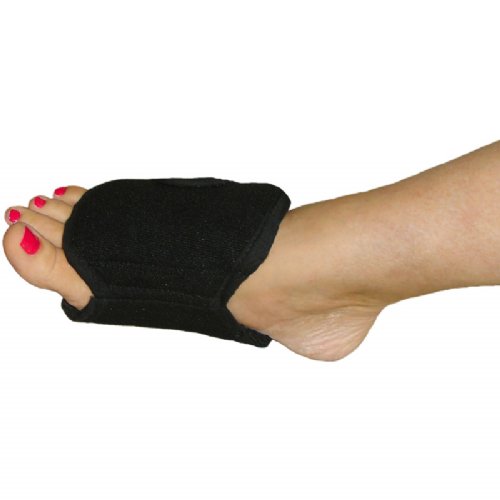 a moist heat therapy ankle wrap on the foot near the toes 