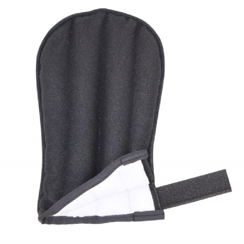A moist heat hand and wrist coverage mitt by itself 