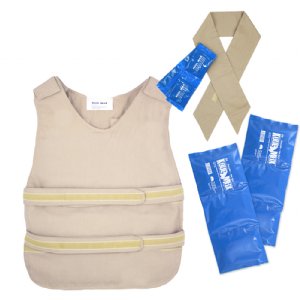 Kool Max® Poncho Kit with Long Strip Packs, Vest, Neck Wrap, Extra Packs