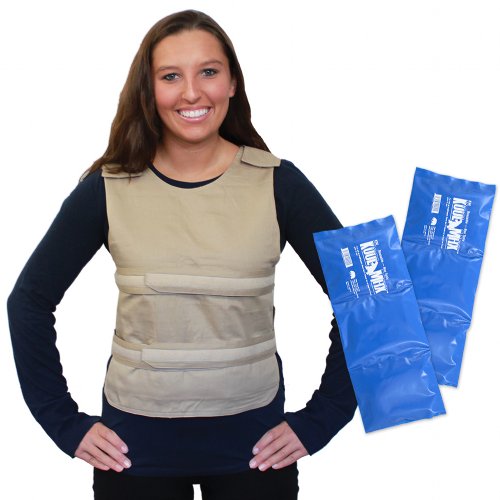 Adjustable "One Size Fits Most" Poncho Cooling Vest with (4) Long Kool Max® Pack Strips