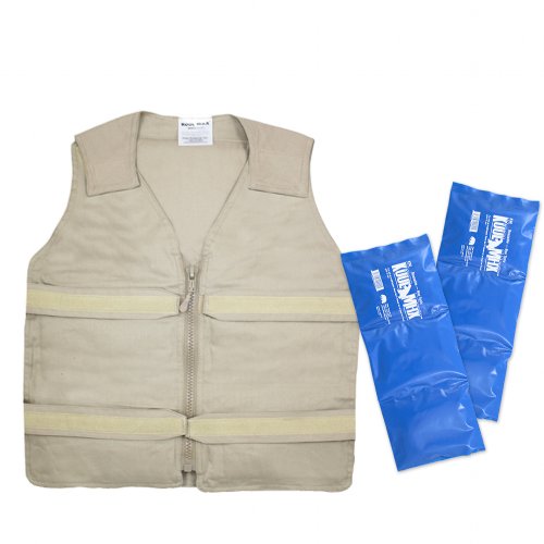 Adjustable Zipper Cooling Vest with (4) Long Kool Max® Pack Strips