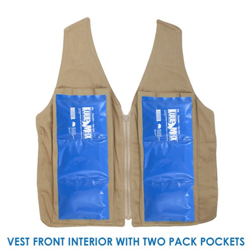 Adjustable Zipper Cooling Vest with (4) Long Kool Max® Pack Strips