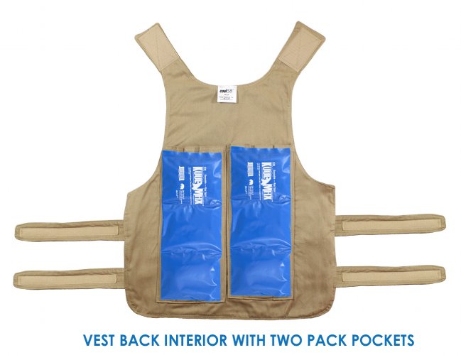 Adjustable Zipper Cooling Vest with (4) Long Kool Max® Pack Strips