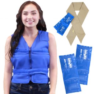 Kool Max® Zipper Vest Kit with Strip Packs - Vest, Neck Wrap, Extra Packs